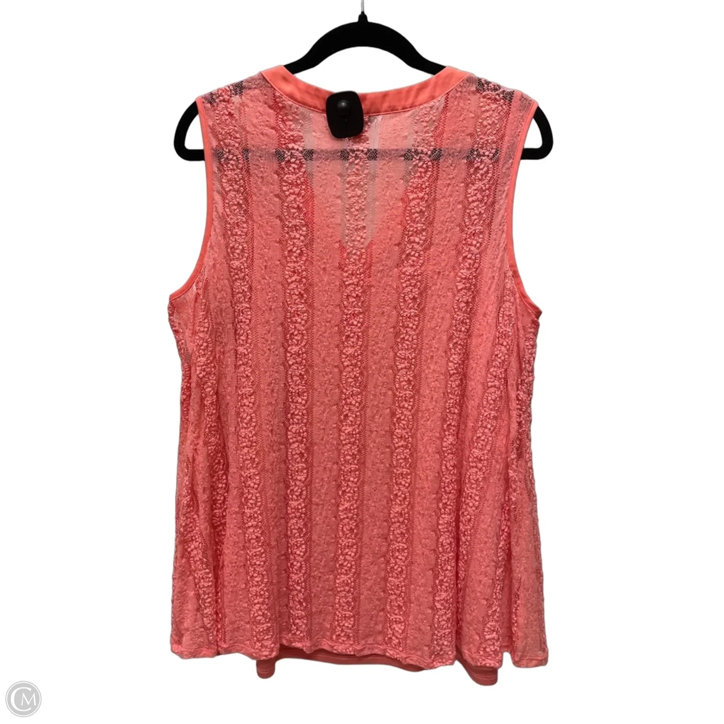 Top Sleeveless By Cato In Coral, Size: 1x