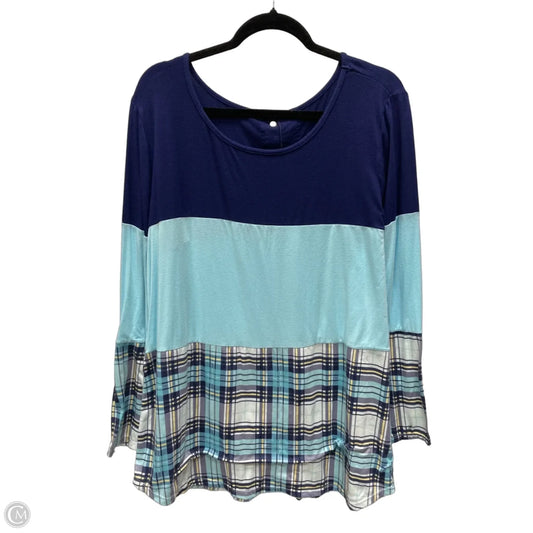 Top Long Sleeve By Clothes Mentor In Blue, Size: 2x
