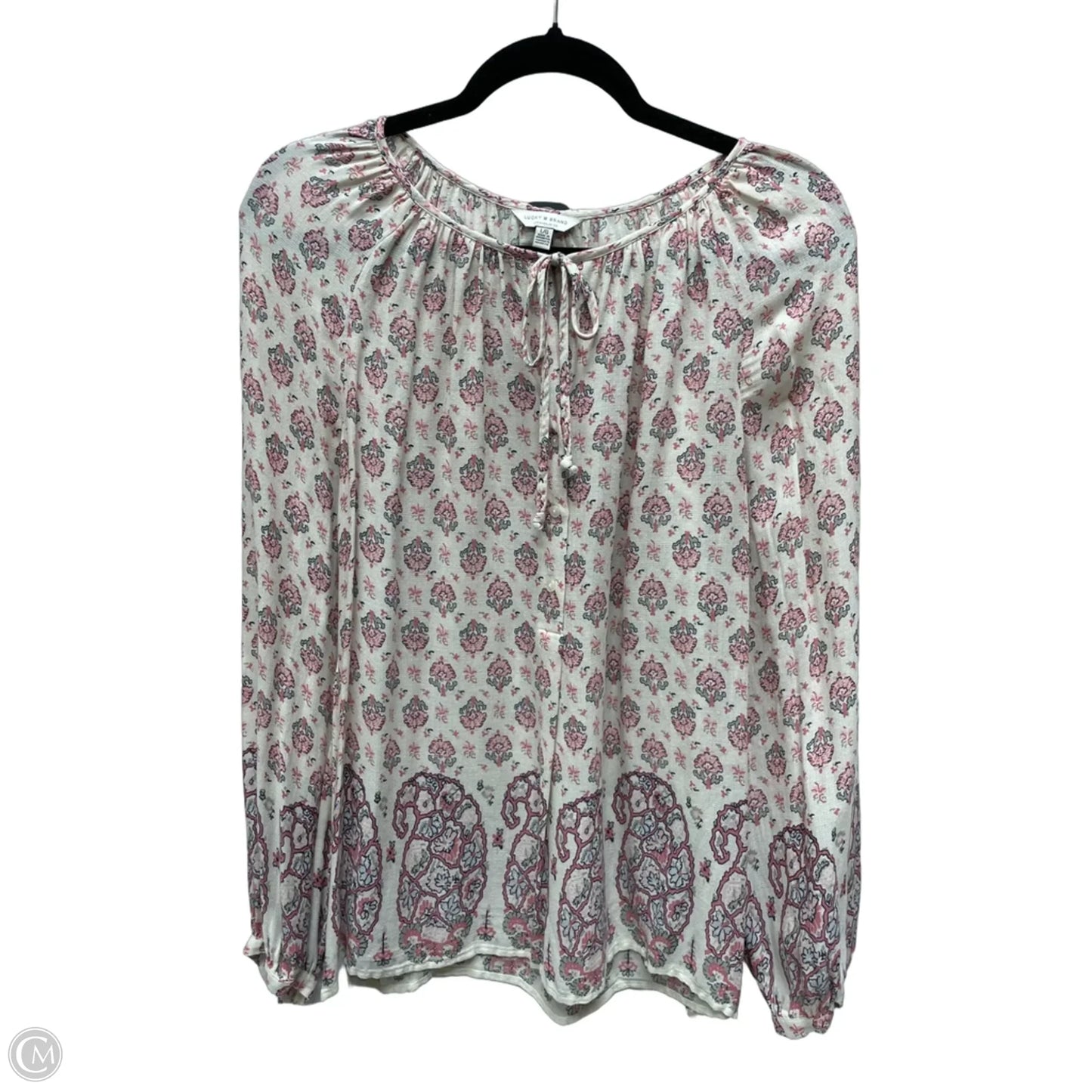 Top Long Sleeve By Lucky Brand In Floral Print, Size: L