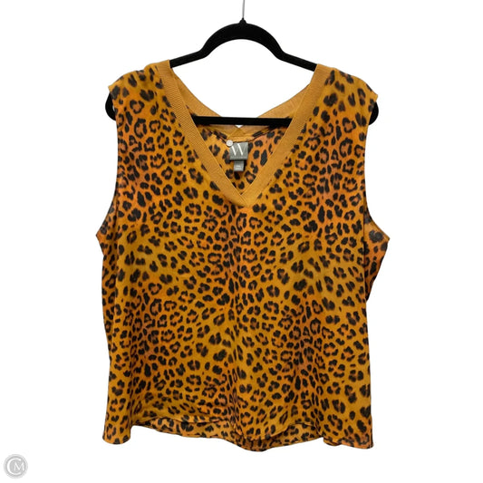 Top Sleeveless By Worthington In Animal Print, Size: 2x