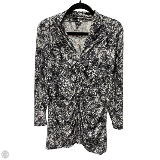 Top 3/4 Sleeve By Rafaella In Black & Grey, Size: 3x