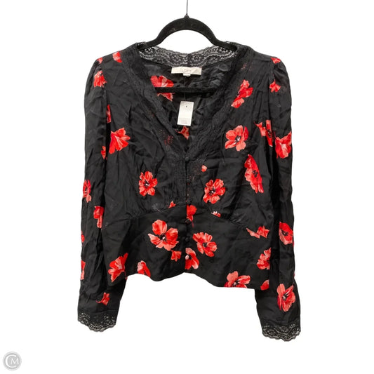 Blouse Long Sleeve By Loft In Floral Print, Size: L