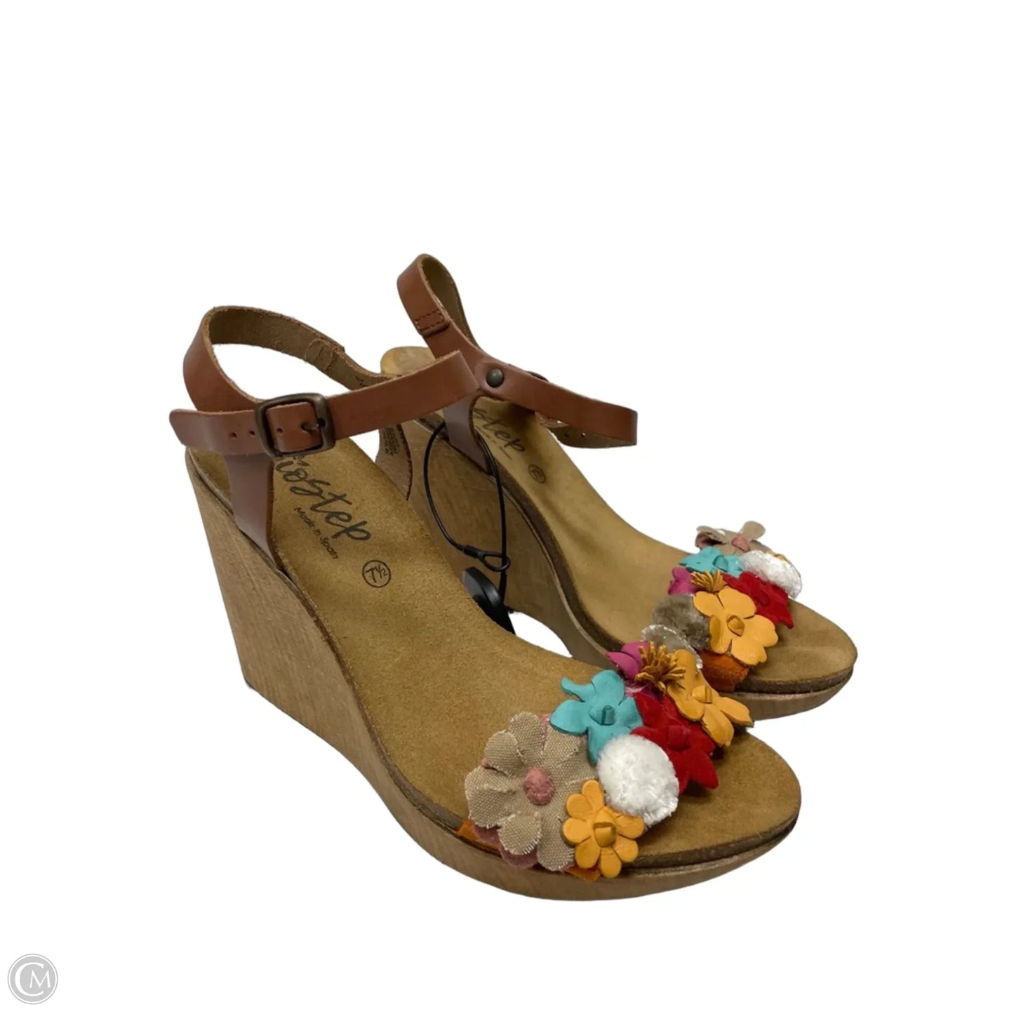 Sandals Heels Wedge By Bio Step In Tan, Size: 7.5