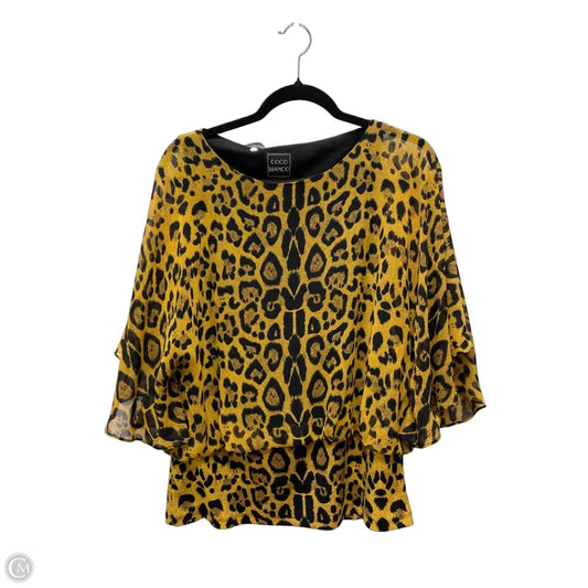 Top Short Sleeve By Coco Bianco In Animal Print, Size: M