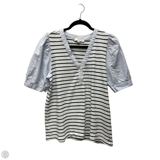 Top Short Sleeve By Loft In Striped Pattern, Size: Lp