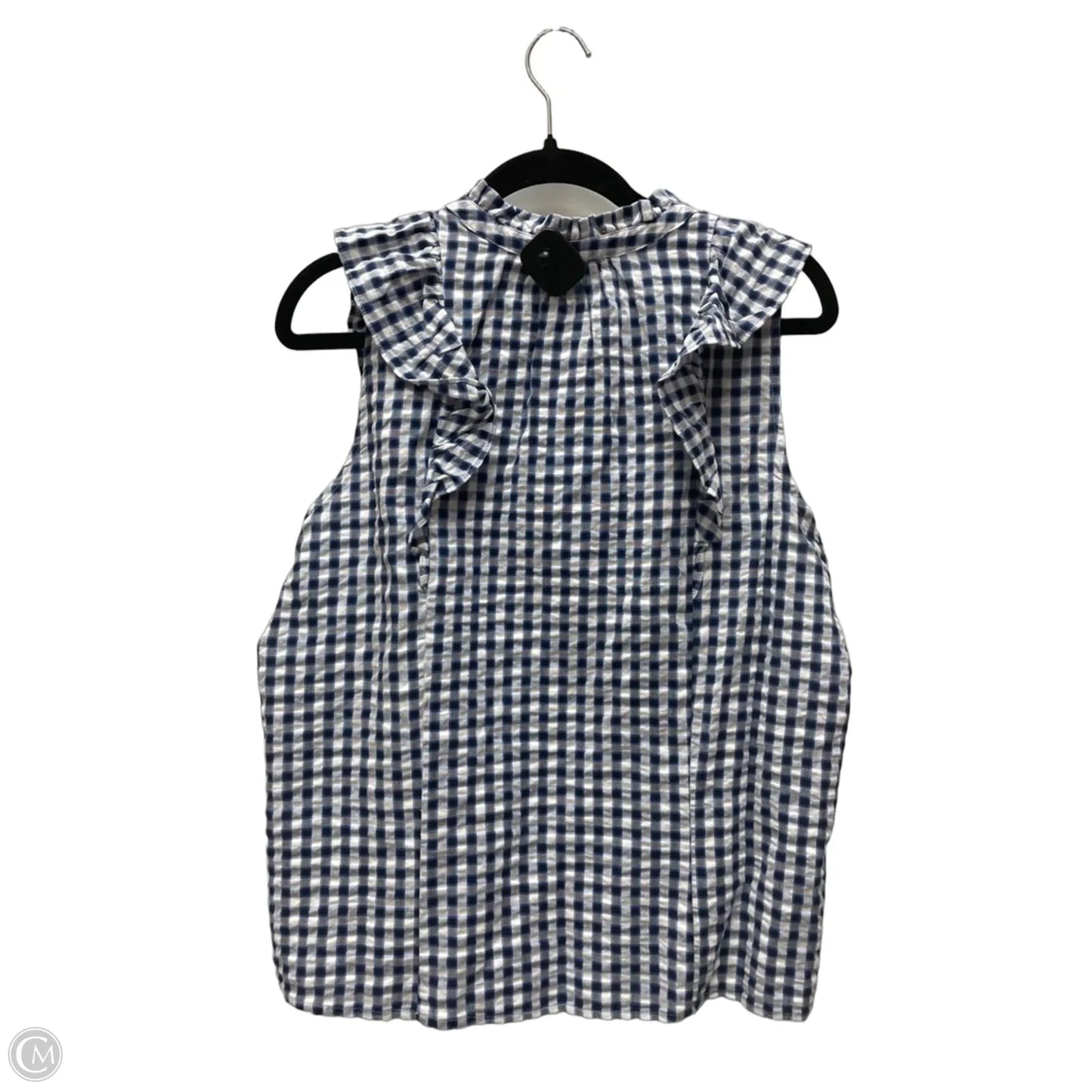 Top Sleeveless By Loft In Checkered Pattern, Size: M