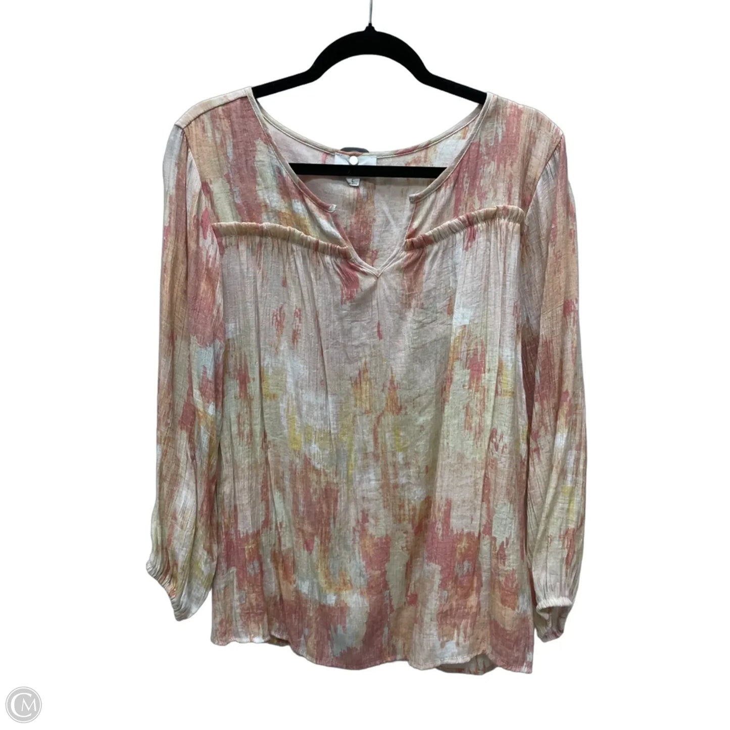 Top Long Sleeve By Clothes Mentor In Peach, Size: L