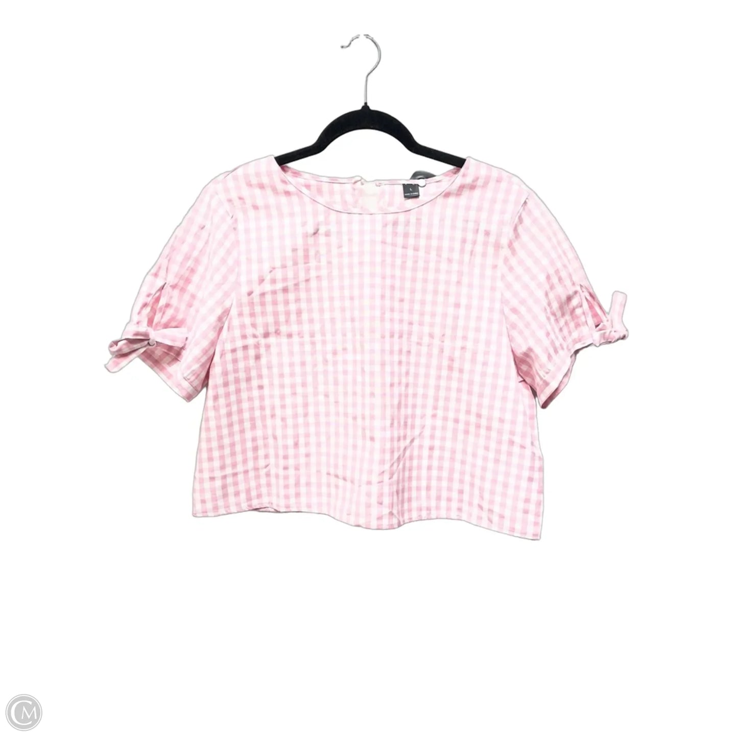 Top Short Sleeve By Clothes Mentor In Checkered Pattern, Size: L