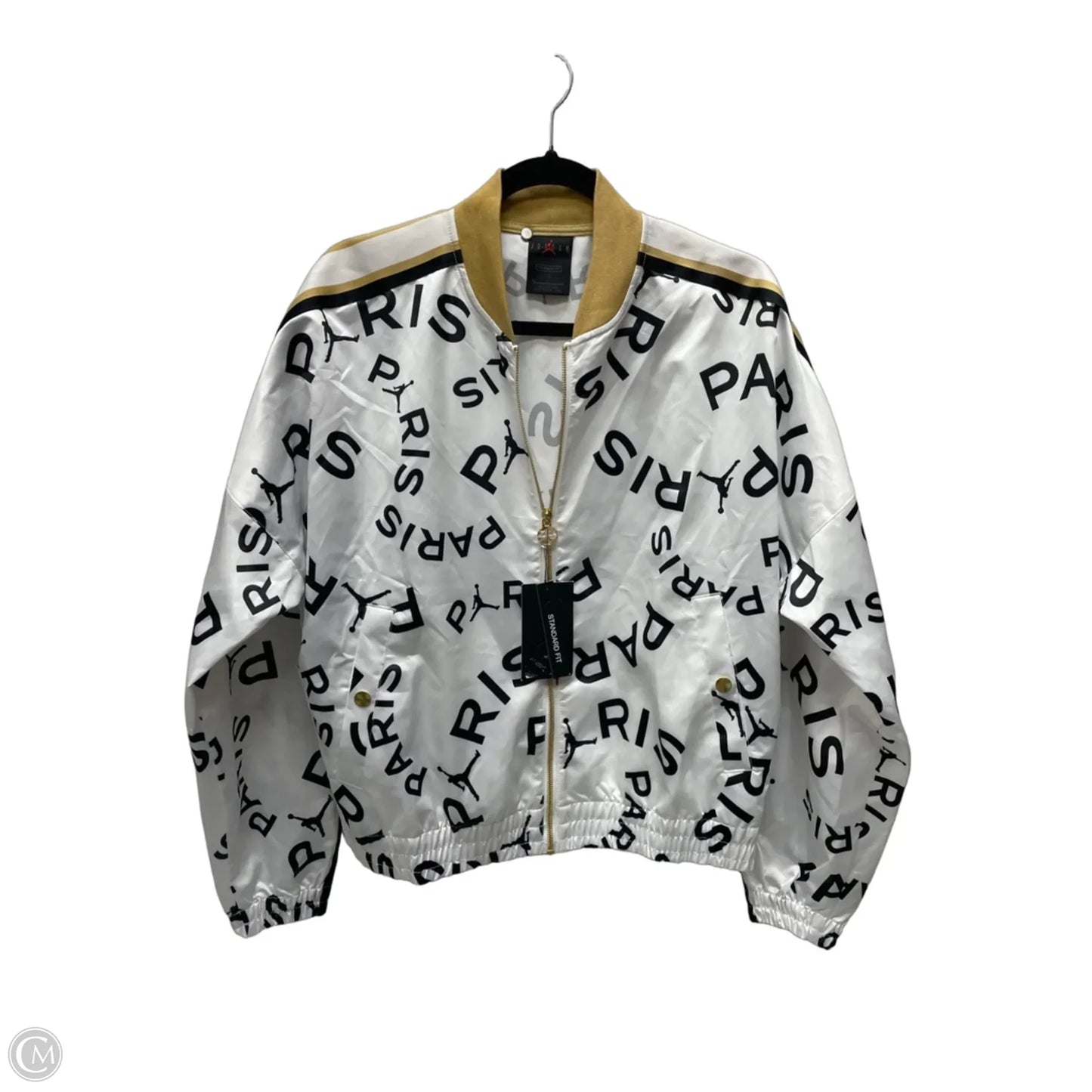 Jacket Luxury Designer By Jordan In Tan & White, Size: M