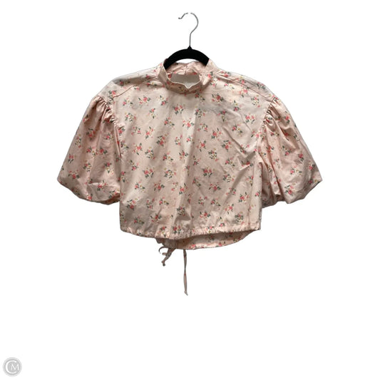 Top Short Sleeve By Anthropologie In Floral Print, Size: Xs