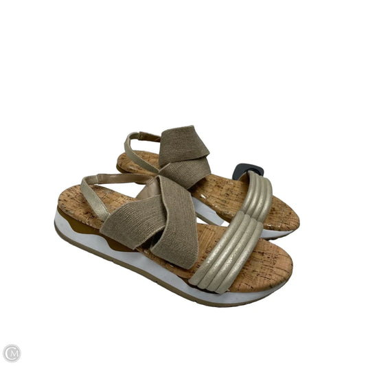 Sandals Heels Platform By Donald Pliner In Tan, Size: 9