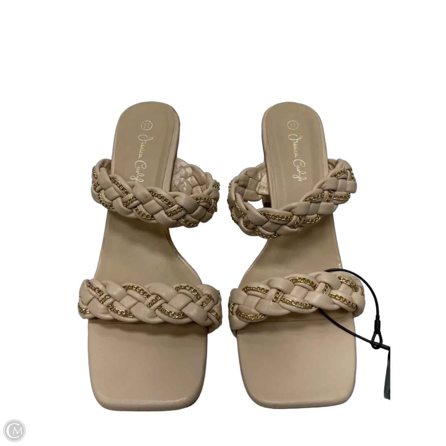 Sandals Heels Block By Clothes Mentor In Tan, Size: 11