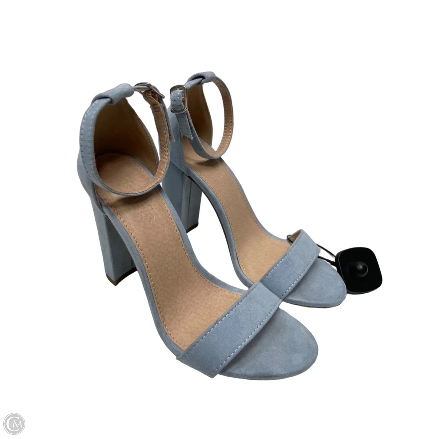 Sandals Heels Block By Charlotte Russe In Blue, Size: 6