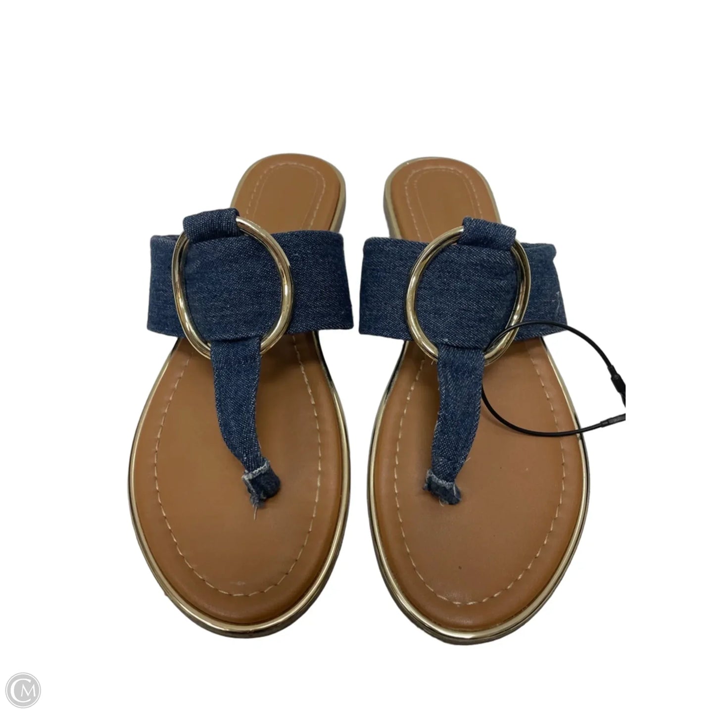 Sandals Flats By Liz Claiborne In Blue Denim, Size: 7