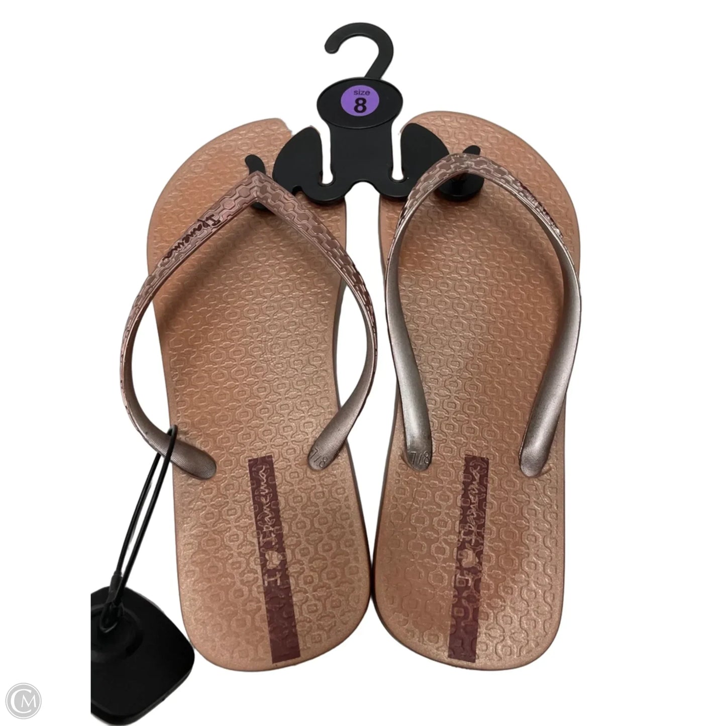 Sandals Flip Flops By Clothes Mentor In Rose Gold, Size: 8