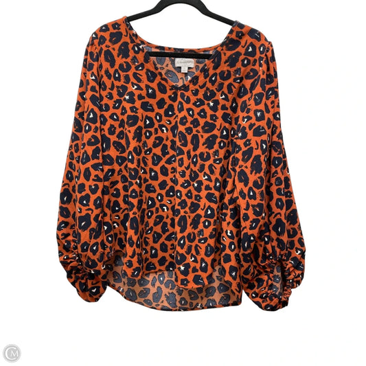 Top Long Sleeve By Mudpie In Animal Print, Size: S