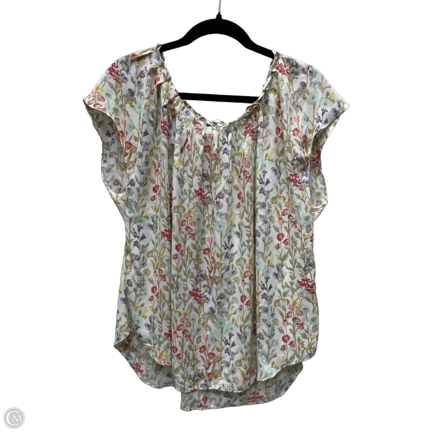 Blouse Short Sleeve By Clothes Mentor In Floral Print, Size: 2x