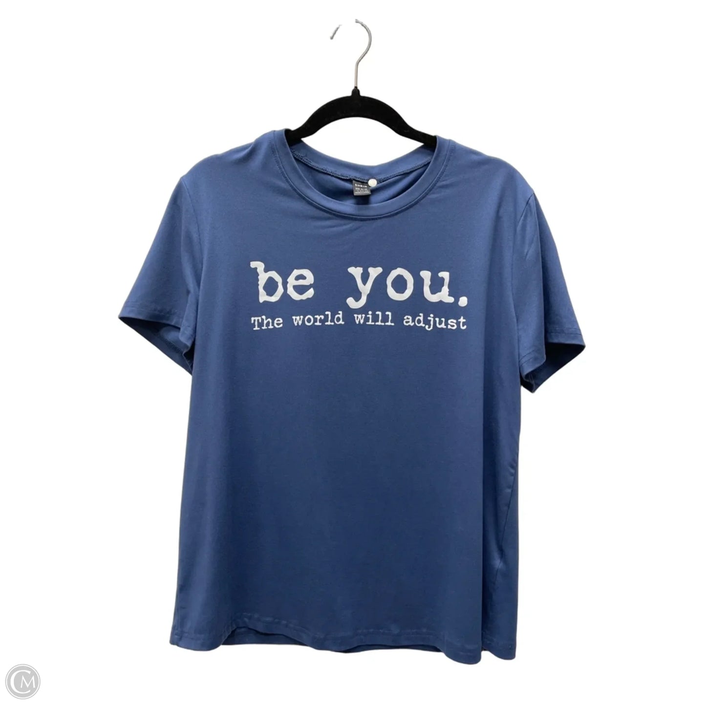 Top Short Sleeve By Shein In Blue, Size: L