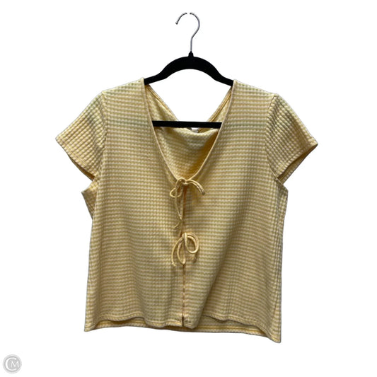 Top Short Sleeve By Madewell In Plaid Pattern, Size: Xl