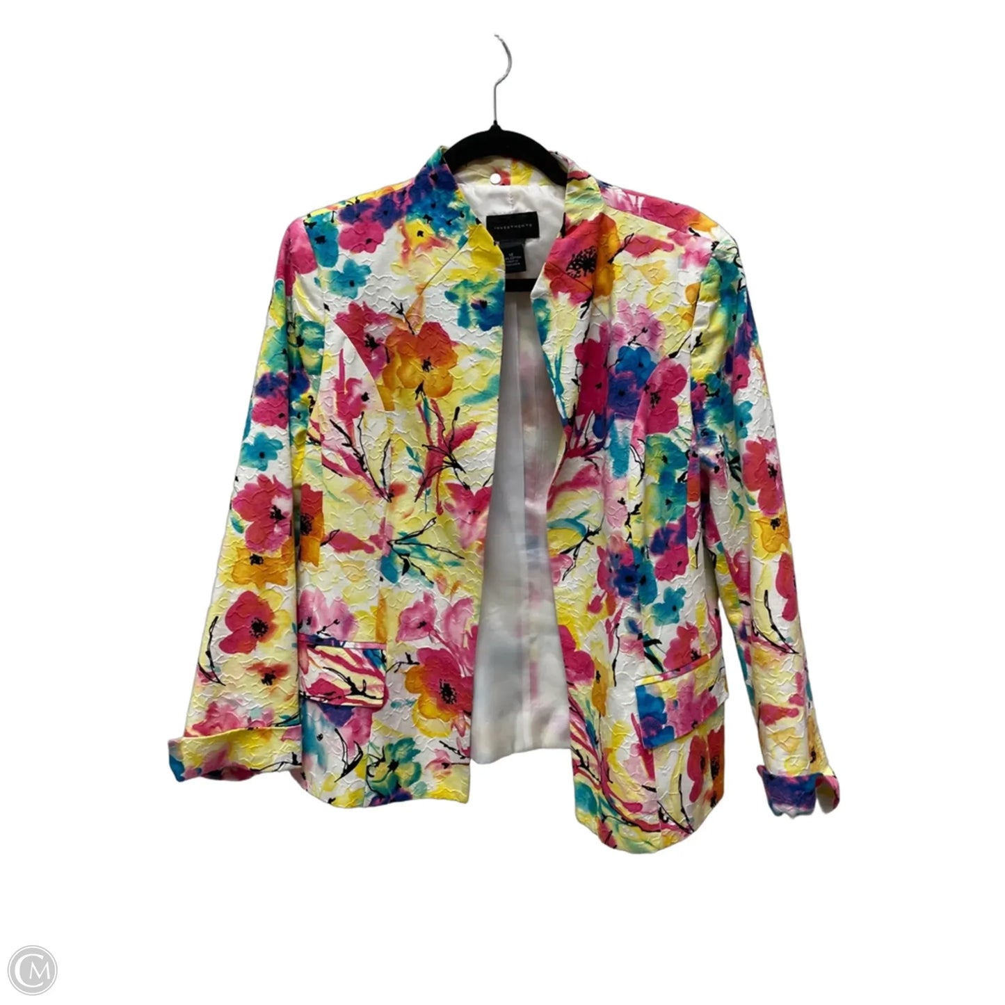 Blazer By Investments In Floral Print, Size: L
