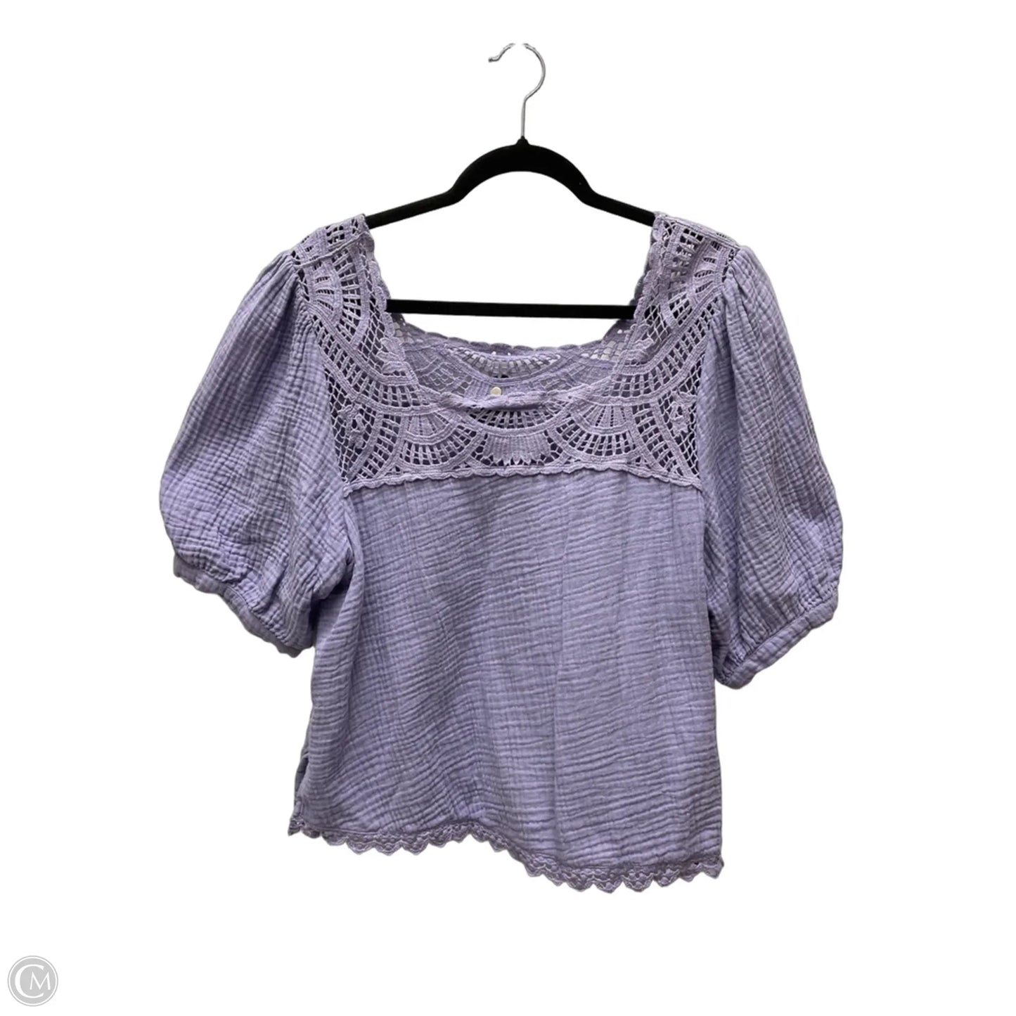 Top Short Sleeve By Democracy In Purple, Size: L