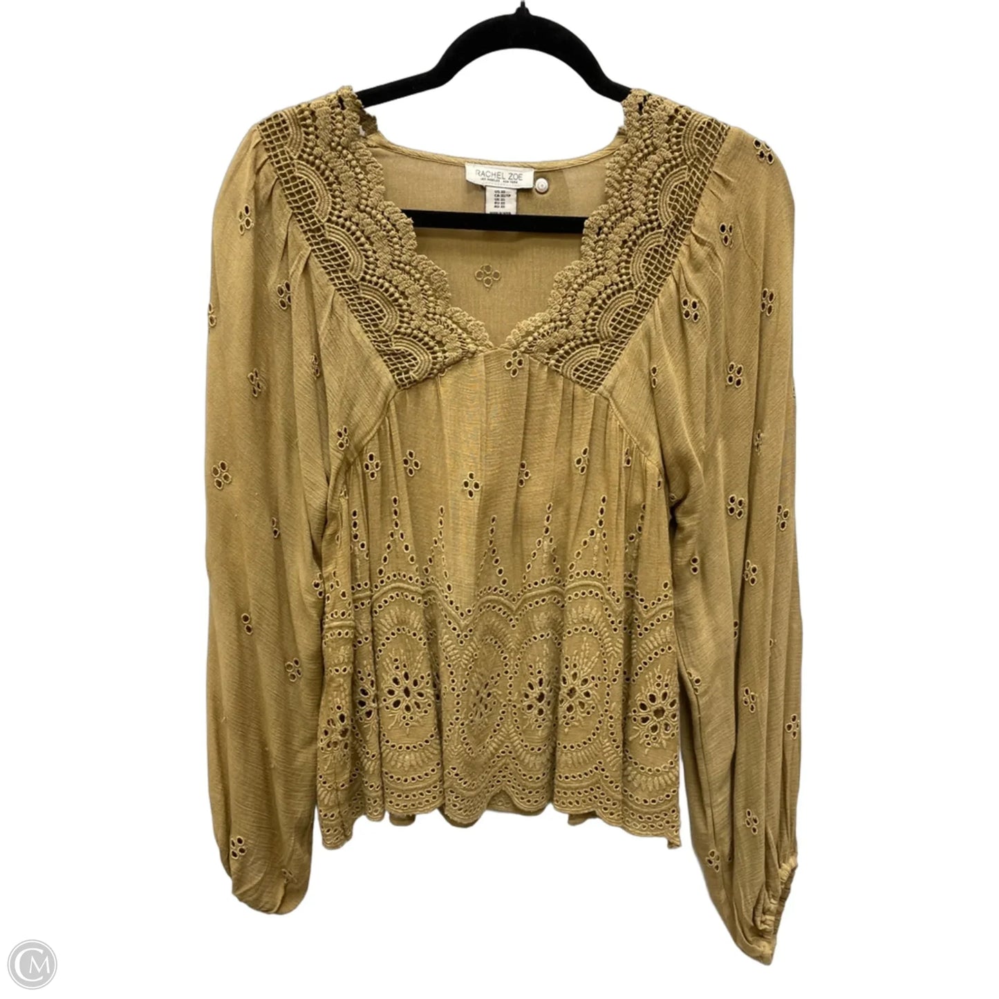 Top Long Sleeve By Rachel Zoe In Gold, Size: Xs