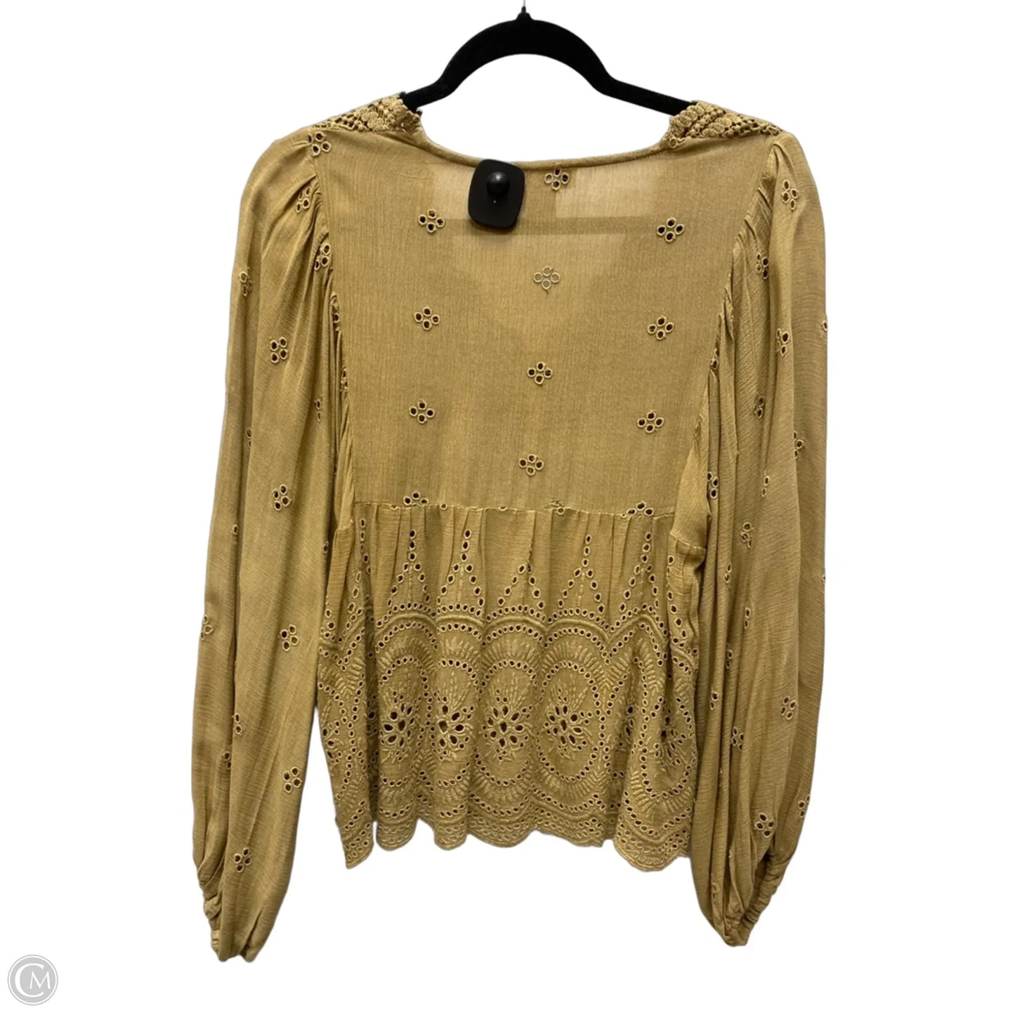 Top Long Sleeve By Rachel Zoe In Gold, Size: Xs