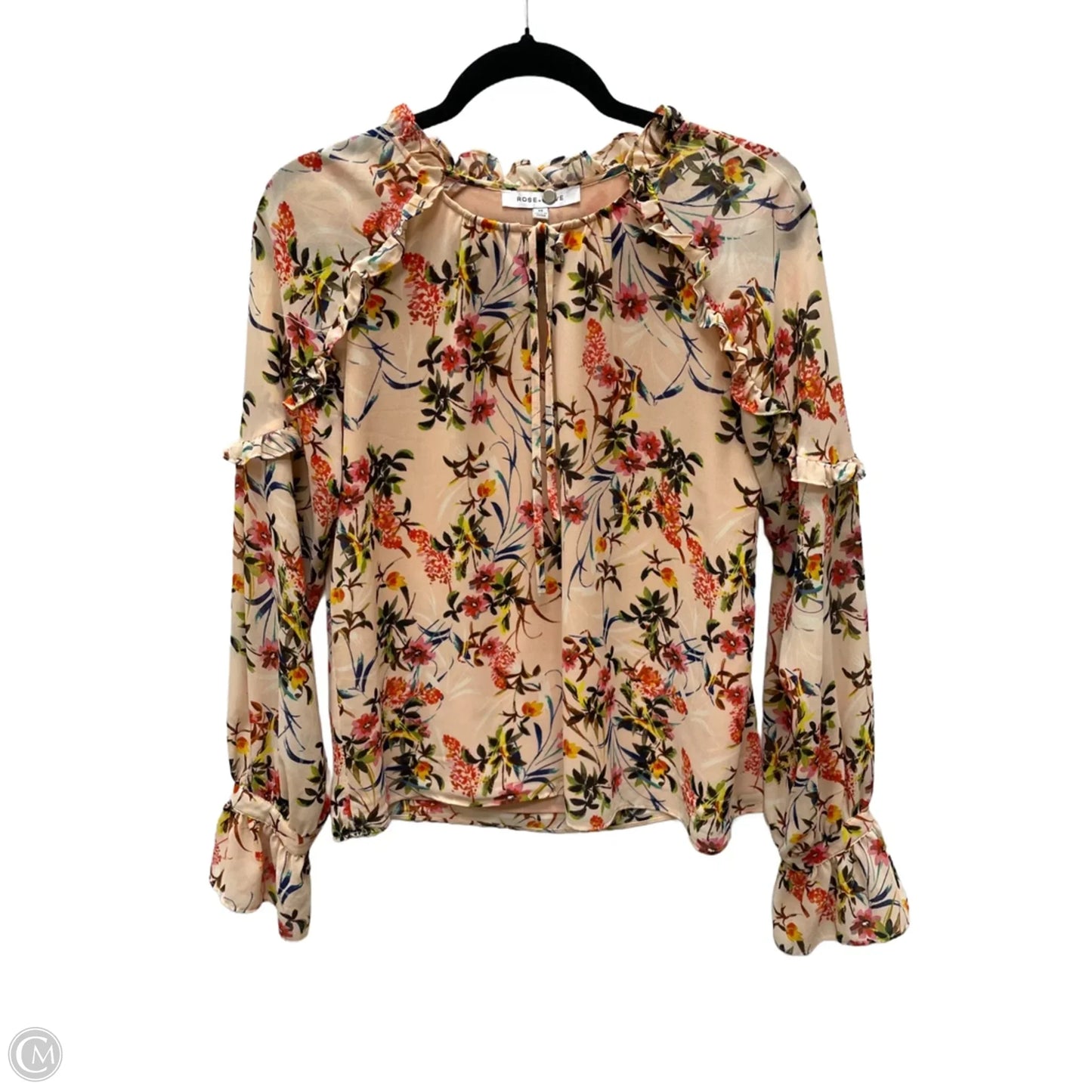 Blouse Long Sleeve By Rose And Olive In Floral Print, Size: Xs
