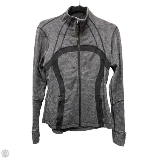 Athletic Jacket By Lululemon In Black & Grey, Size: M