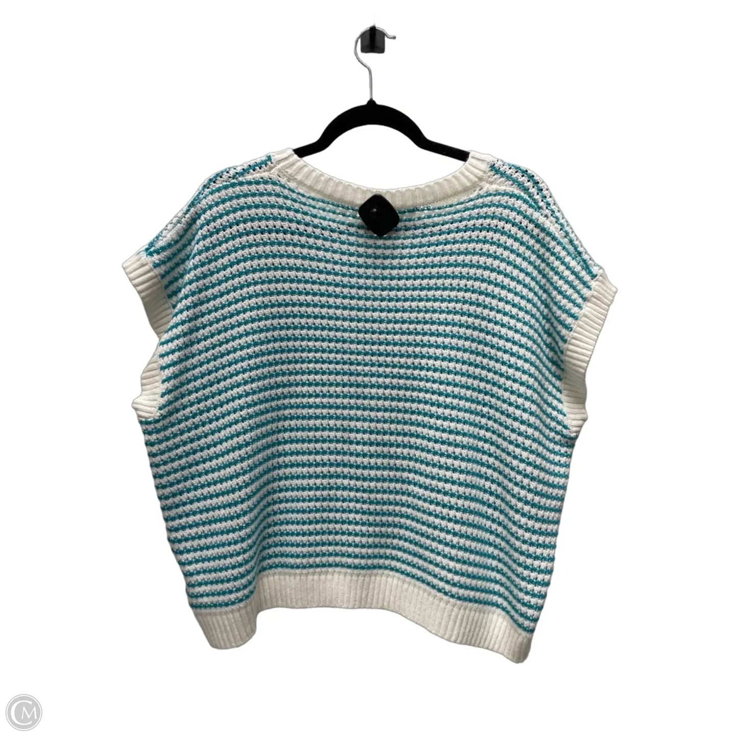 Sweater Short Sleeve By KNIT MIX  In Striped Pattern, Size: Xl