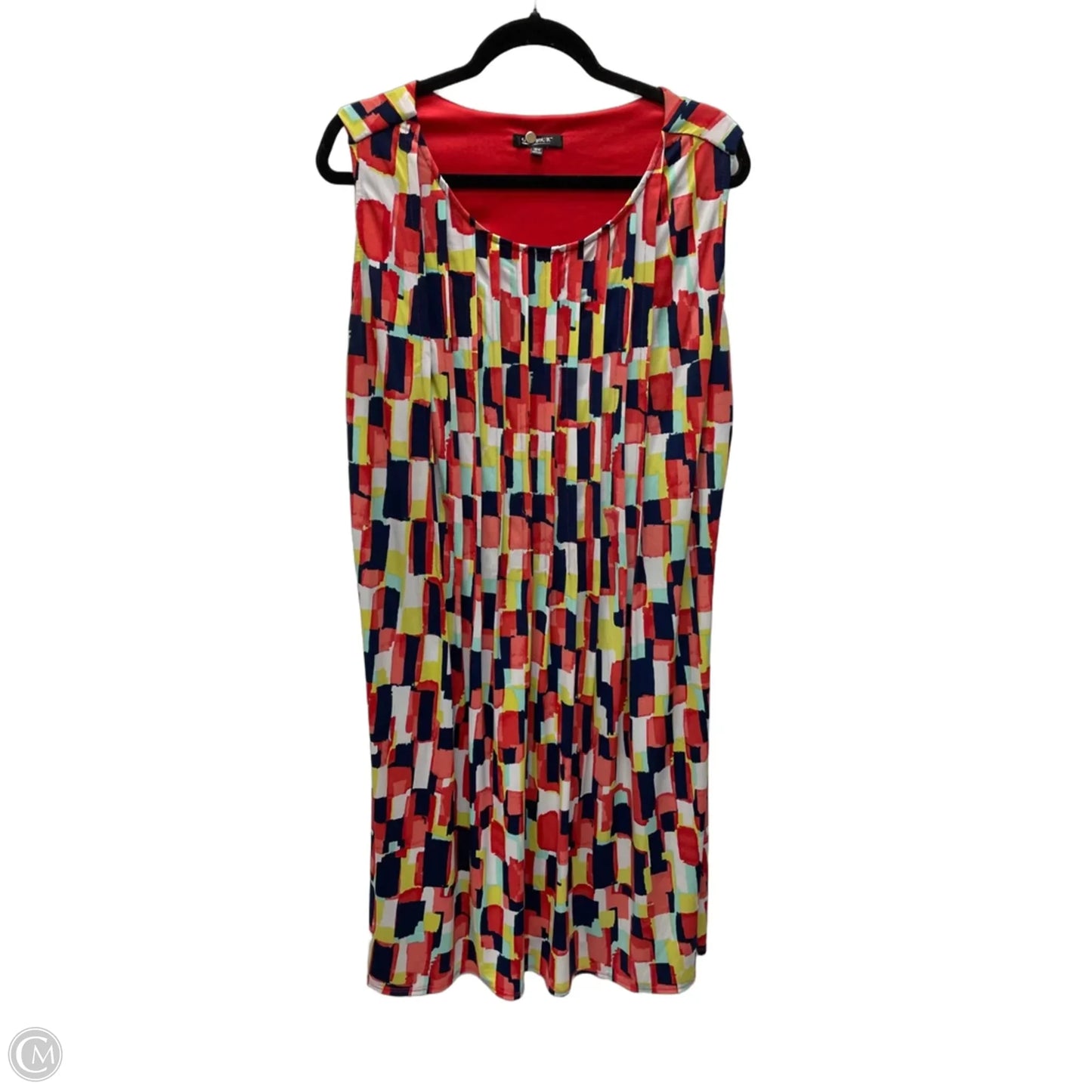 Dress Casual Midi By Glamour In Geometric Pattern, Size: 1x