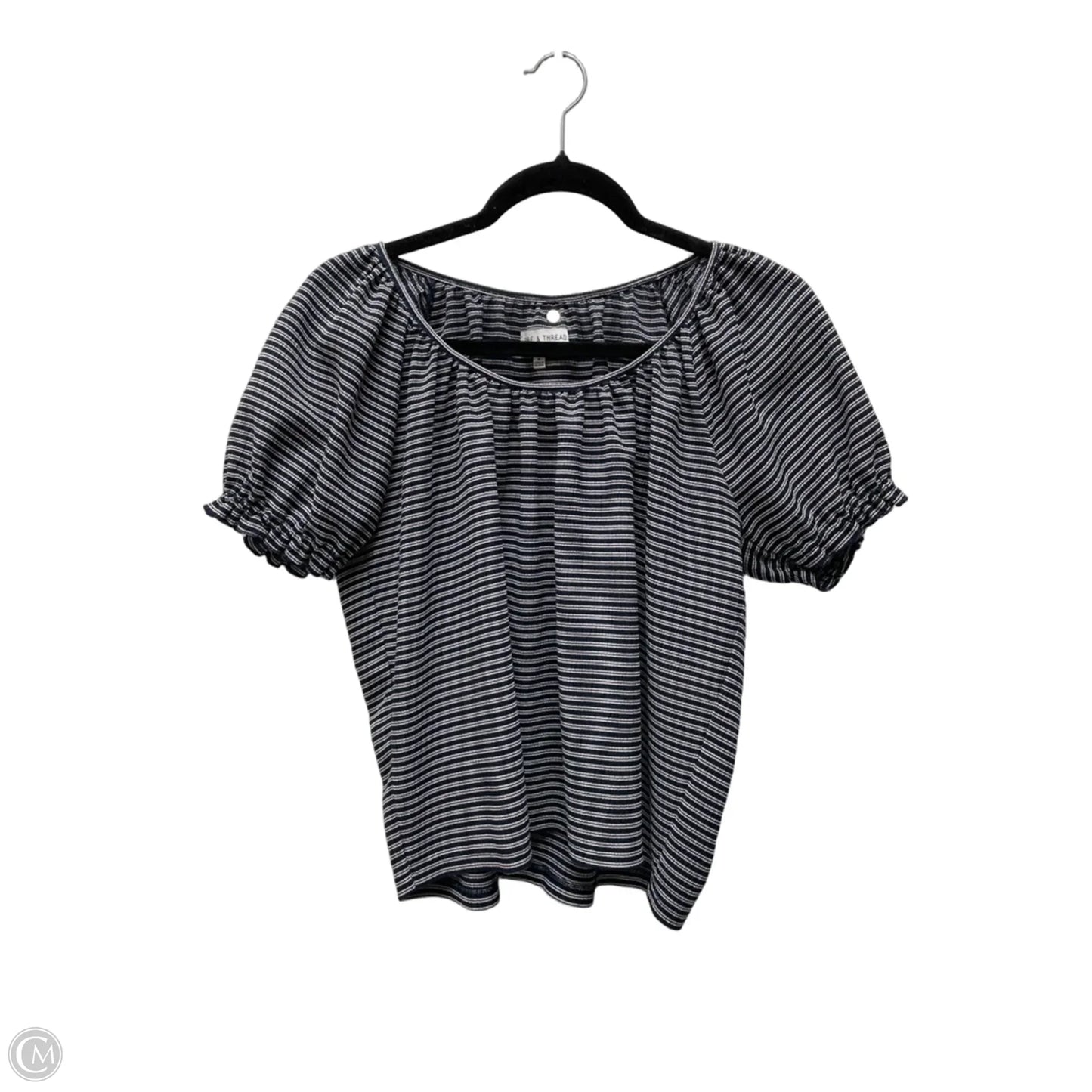 Top Short Sleeve By Madewell In Striped Pattern, Size: M