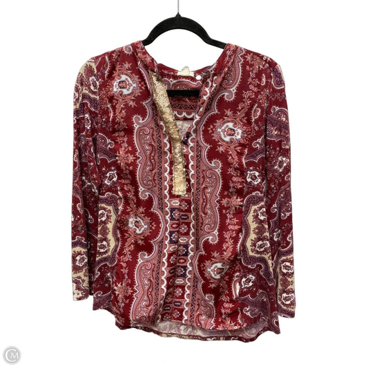 Blouse Long Sleeve By Tiny In Floral Print, Size: M