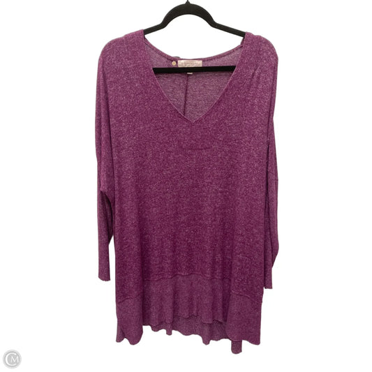 Tunic Long Sleeve By Philosophy In Purple, Size: 1x