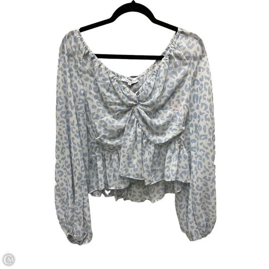 Blouse Long Sleeve By Olivaceous In Animal Print, Size: L