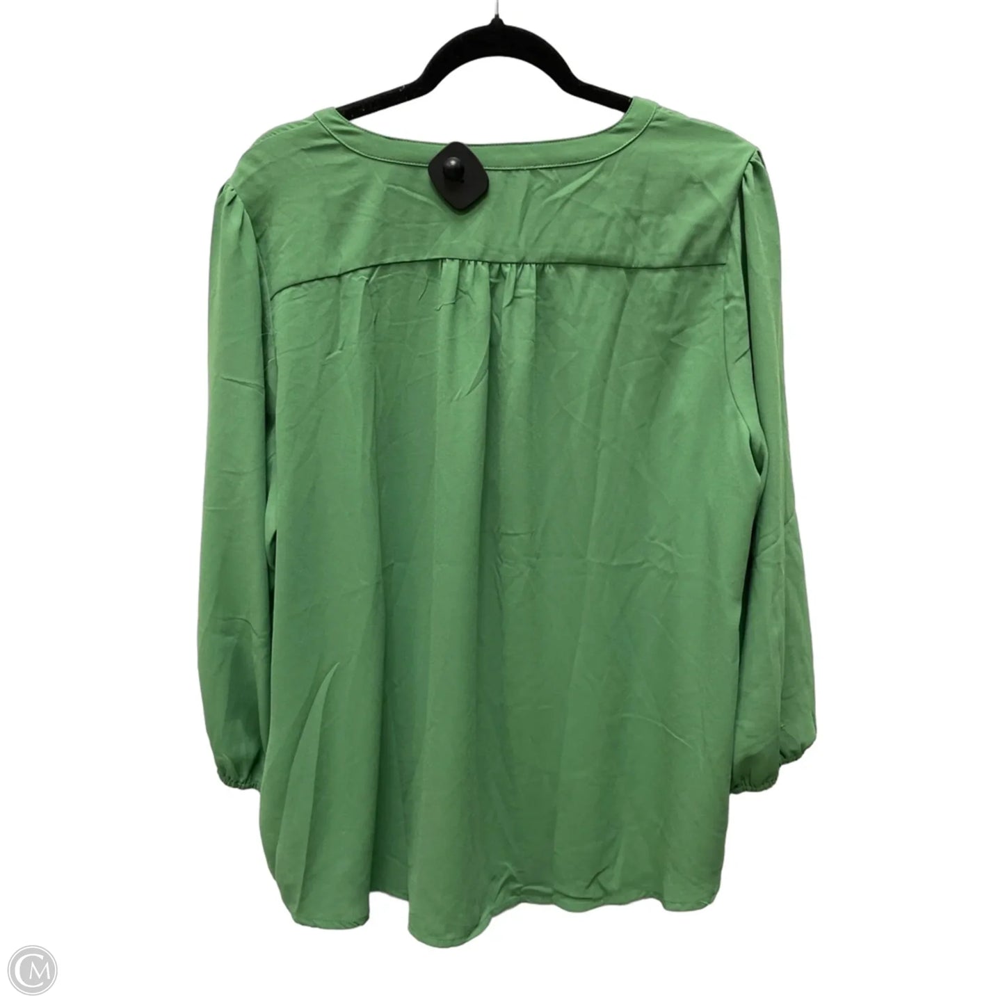 Blouse 3/4 Sleeve By Monday Fun In Green, Size: 1x