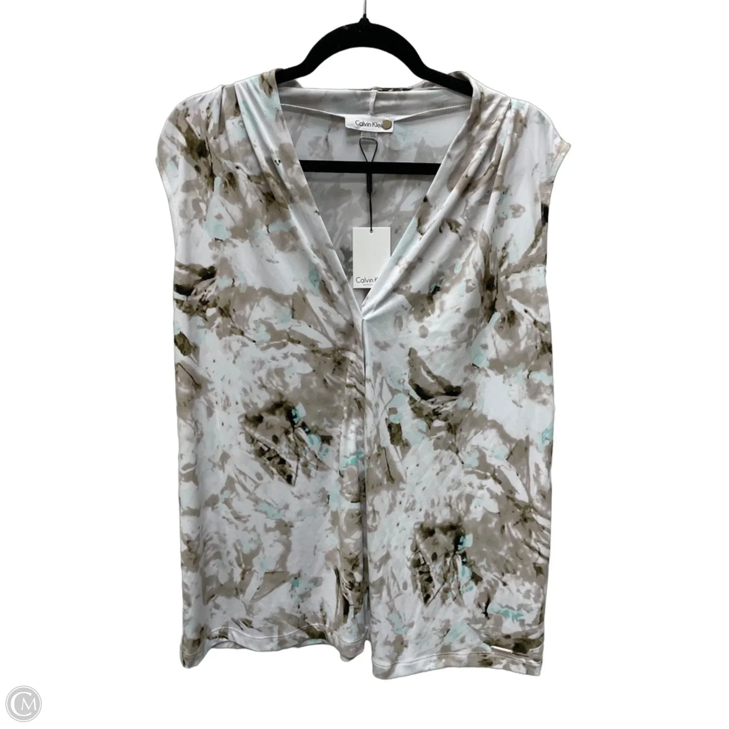 Blouse Sleeveless By Calvin Klein In Floral Print, Size: 1x