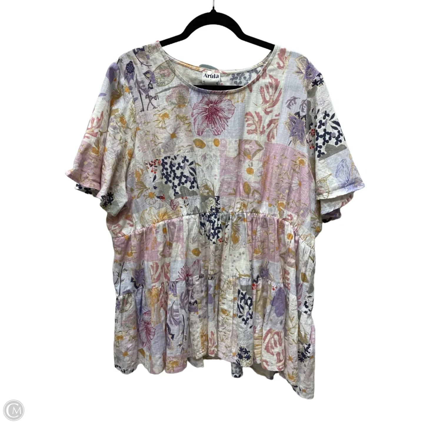 Top Short Sleeve By Arula In Floral Print, Size: 1x