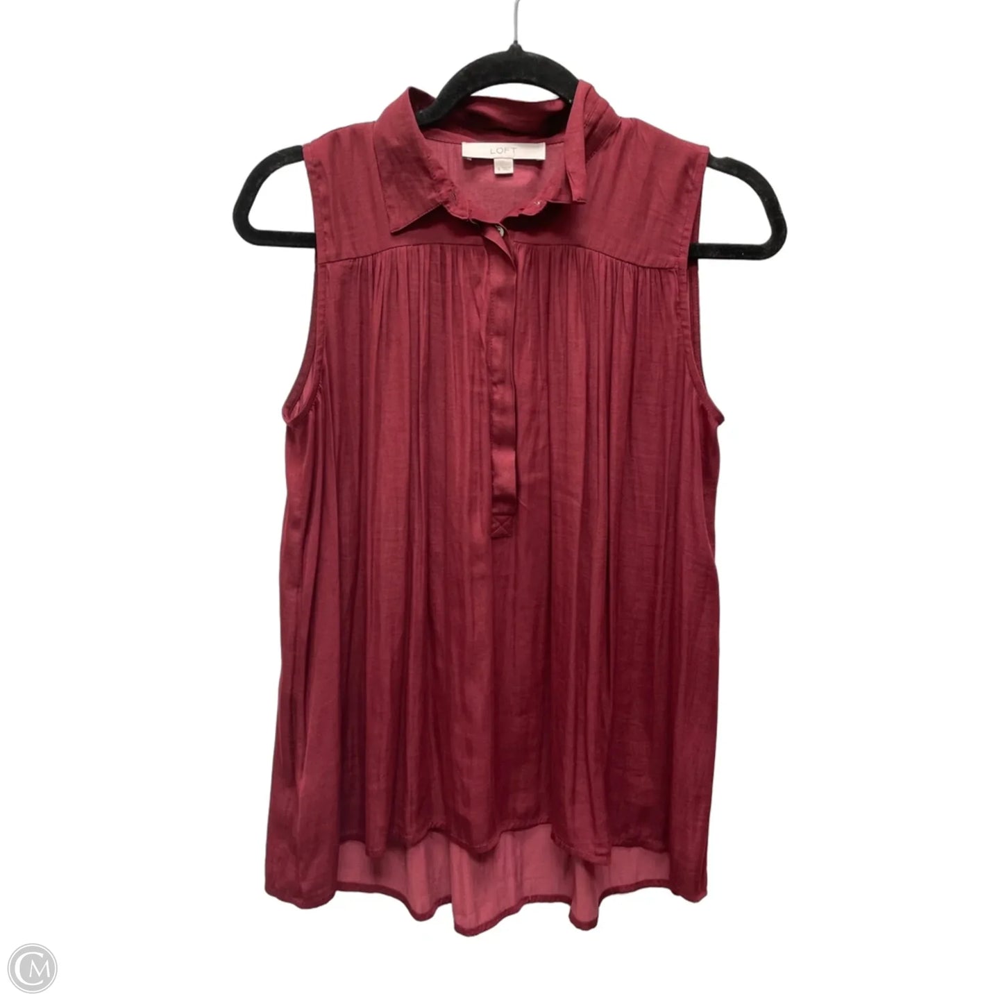 Blouse Sleeveless By Loft In Red, Size: S