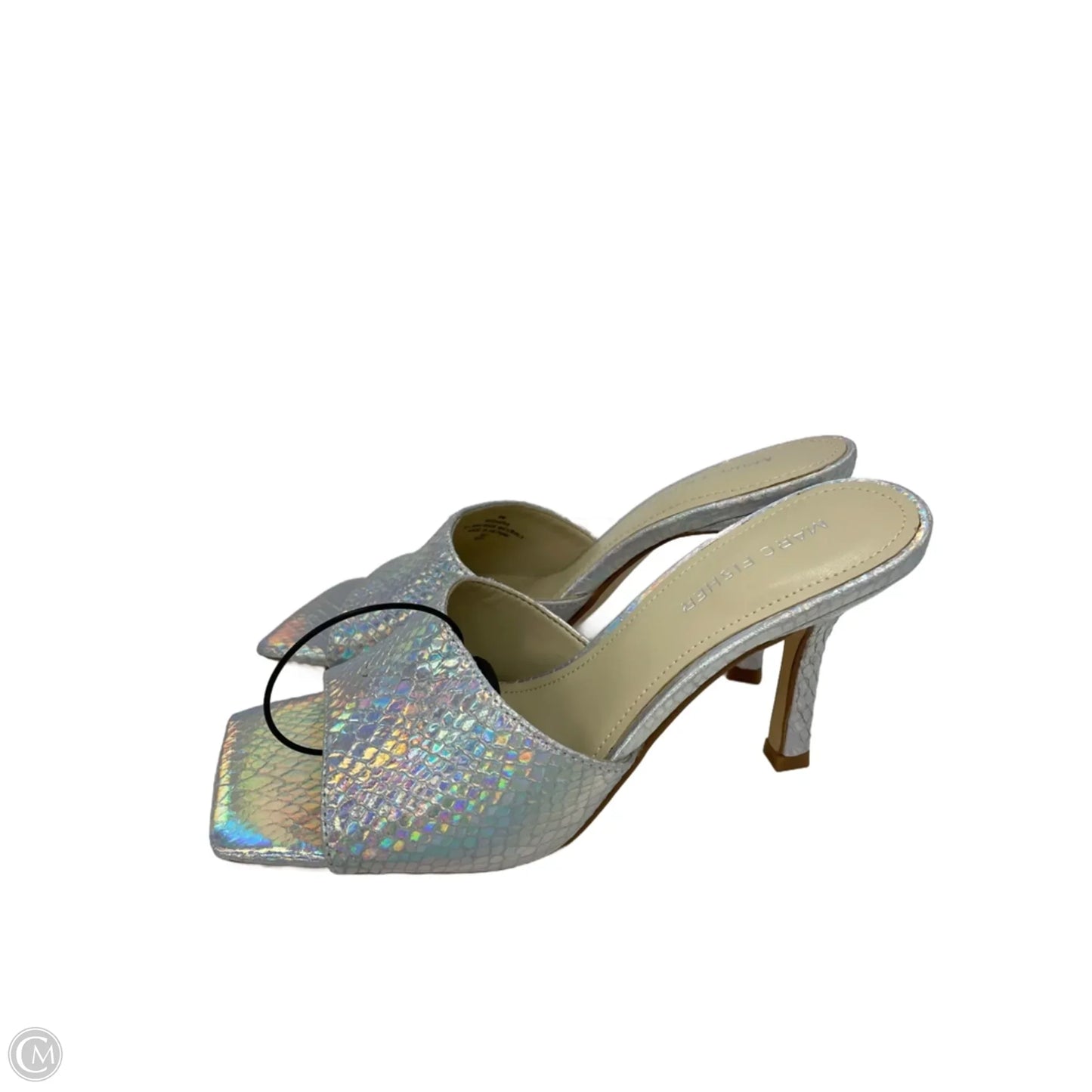 Sandals Heels Stiletto By Marc Fisher In Snakeskin Print, Size: 8