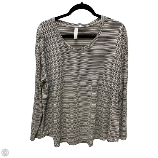 Athletic Top Long Sleeve Crewneck By Athleta In Striped Pattern, Size: 1x