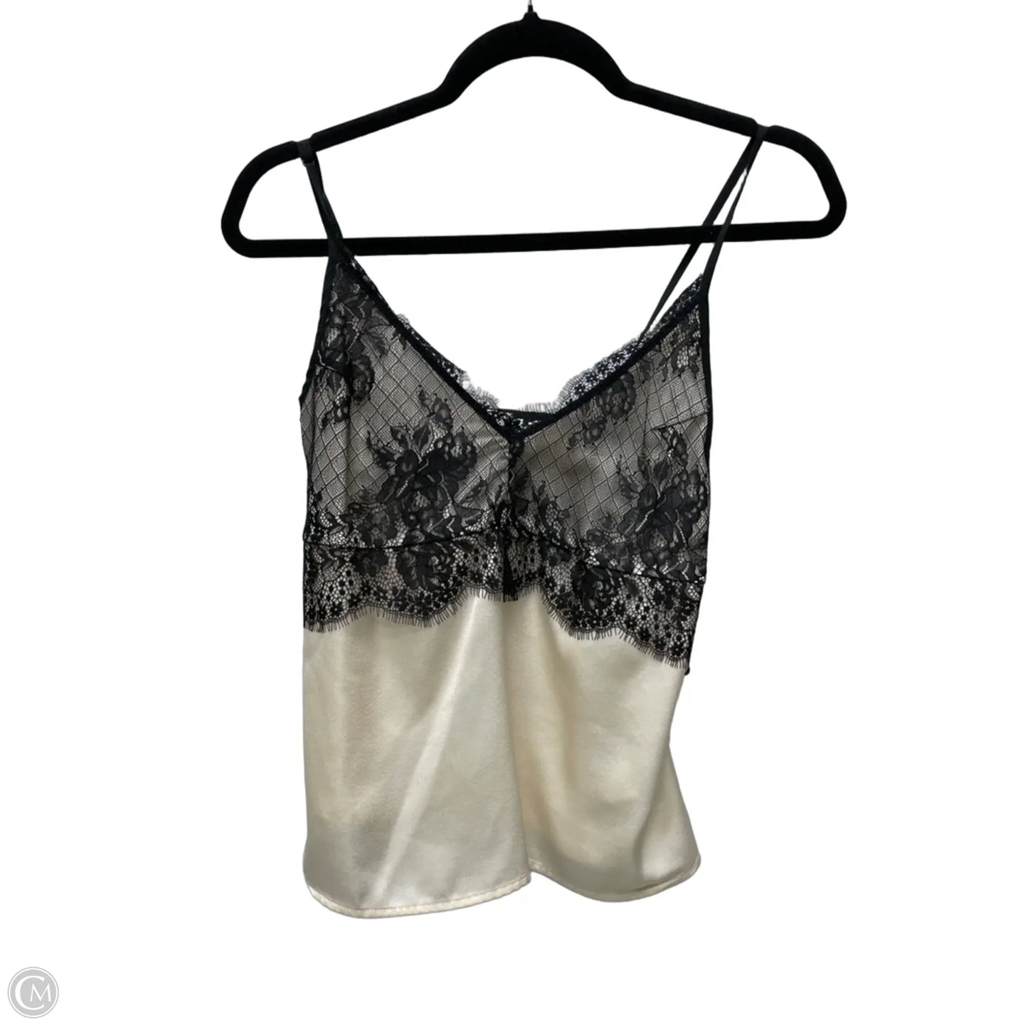 Blouse Sleeveless By Dex In Black & Cream, Size: S