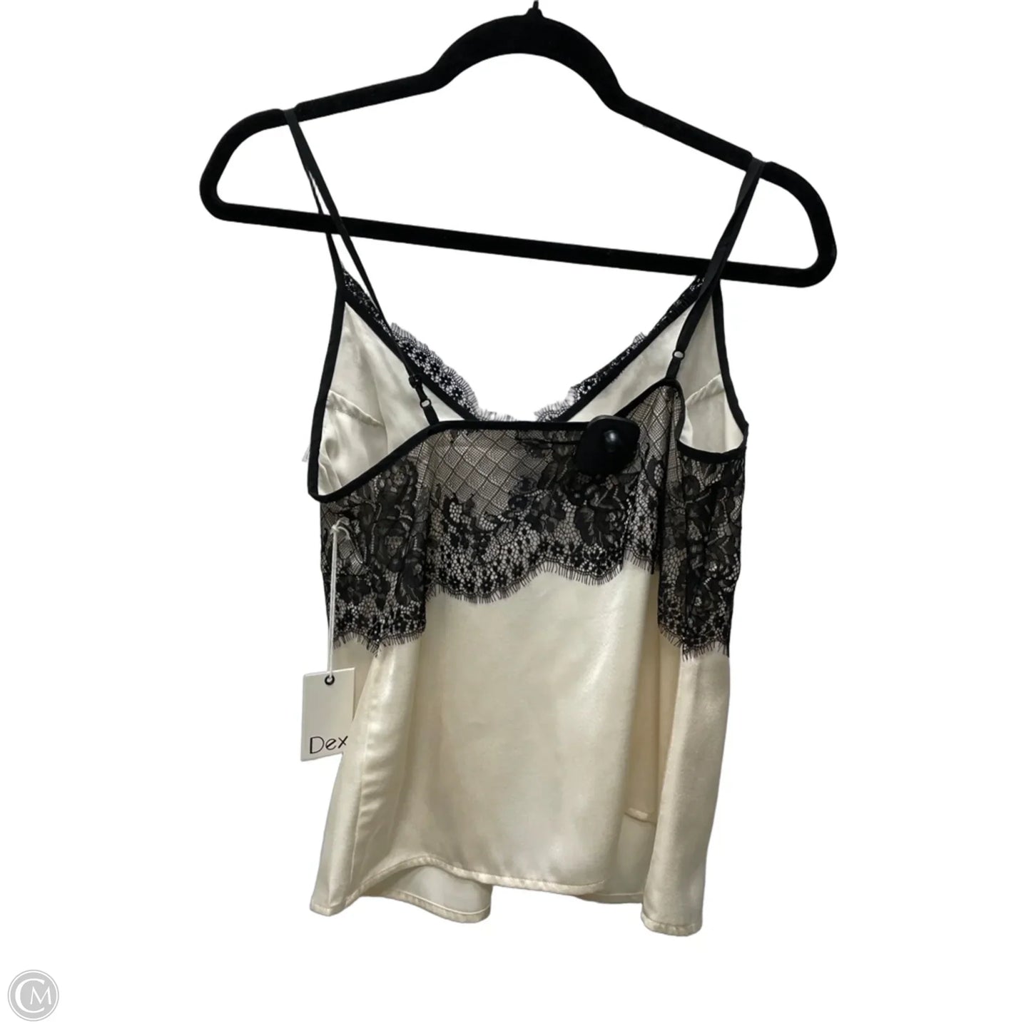 Blouse Sleeveless By Dex In Black & Cream, Size: S