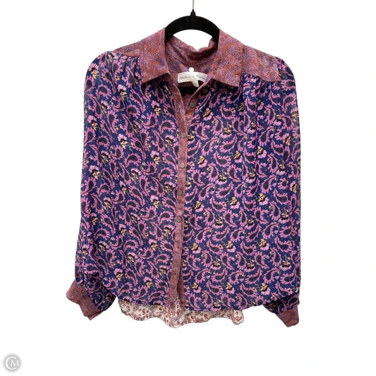 Blouse Long Sleeve By Chelsea And Theodore In Floral Print, Size: S