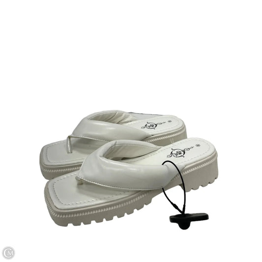 Sandals Heels Block By Cmb In White, Size: 8