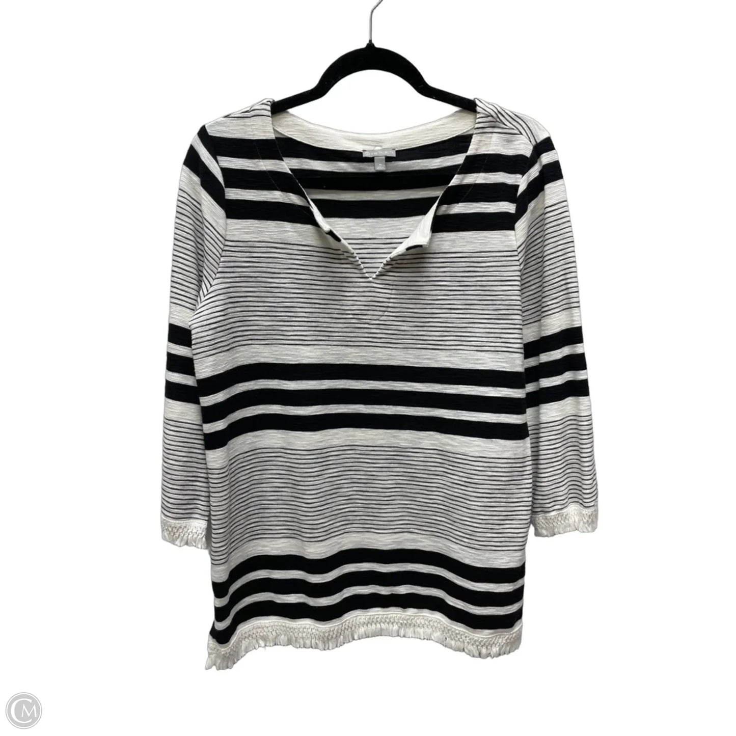 Top Long Sleeve By Talbots In Striped Pattern, Size: M
