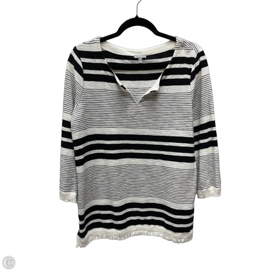 Top Long Sleeve By Talbots In Striped Pattern, Size: M