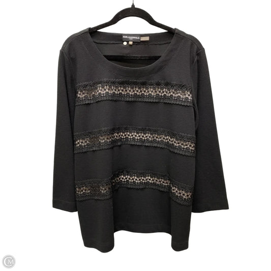 Top Long Sleeve Designer By Karl Lagerfeld In Floral Print, Size: L
