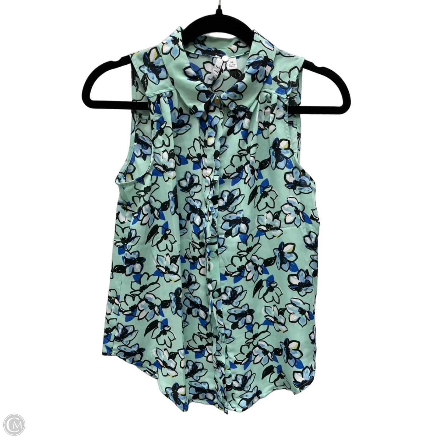 Blouse Sleeveless By Elle In Floral Print, Size: Xs