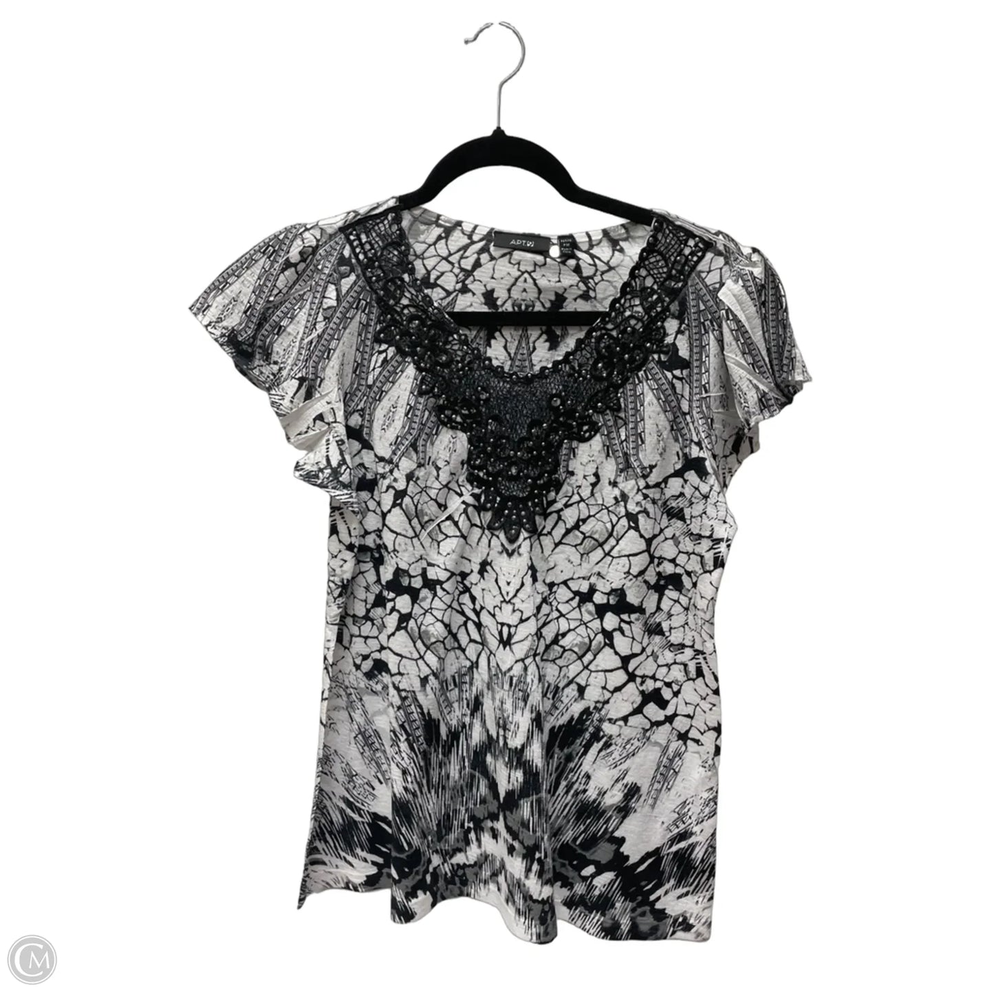 Top Short Sleeve By Apt 9 In Geometric Pattern, Size: M